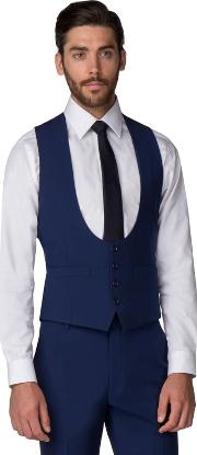 Bright Blue Tailored Fit Scoop Vest