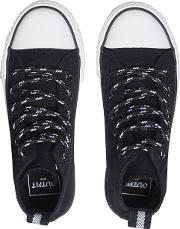 Boys Black Canvas High Top Trainers