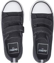 Boys Black Canvas Low Top Trainers