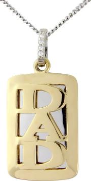 Silver And 9ct Gold Plated dad Tag Pendant