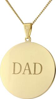 Sterling Silver Gold Plated Circle dad Pendant