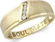 Yellow Gold Plated Silver Gents soulmate Ring