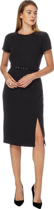 Black Knee Length Pencil Dress
