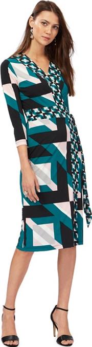 Multi Coloured Geometric Print Dress