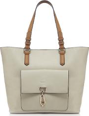 Cream Front Pocket Shopper Bag