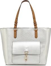 Silver Front Pocket Shopper Bag