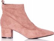 Blush Pink Faux Suede Ankle Boots
