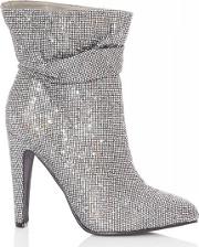 Pewter Glitter Ruched Calf Boots