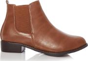 Wide Fit Tan Chelsea Ankle Boots