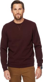 Big And Tall Dark Red Textured Sweater