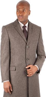 Brown Donegal Overcoat