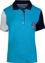 Electric Blue Contrast Sleeve Polo Shirts