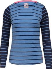 Navy And Sky Long Sleeves Striped Top