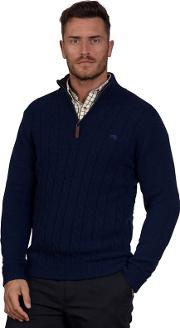 Navy Cable Knit Jumper