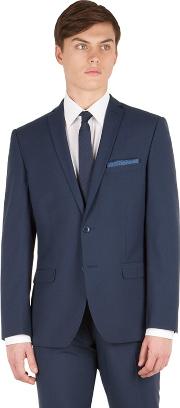 Blue Puppytooth Slim Fit 2 Button Front Suit Jacket