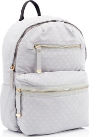 Light Grey Double Zip Spot Print Backpack