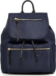 Navy Nylon Backpack