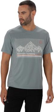 Grey fingal Technical Print T Shirt