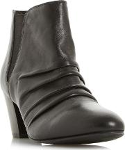 Black obscure Ruched Ankle Boots