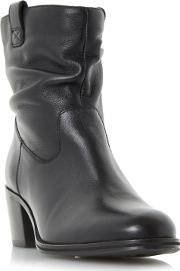 Black politt Ruched Detail Block Heel Ankle Boots