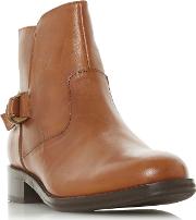 Brown Leather preena Ankle Boots