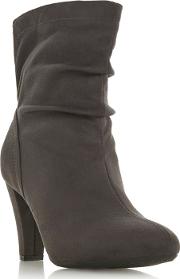 Grey oggy Mid Block Heel Ankle Boots