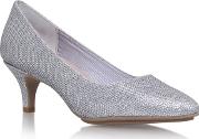 Silver Arianna Mid Heel Court Shoes