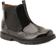 Start Rite Girls Black Patent Leather chelsea Ankle Boots