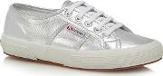 Superga Silver Metallic Lace Up Trainers