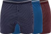 3 Pack Assorted Plain And Patterned Button Boxers