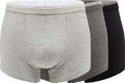 Big And Tall Pack Of Three Grey Hipster Trunks