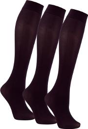 Debenhams Pack Of 3 Black Knee High Socks