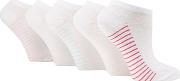 Debenhams Pack Of 5 White Striped Trainer Socks
