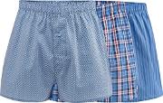 Pack Of Three Blue Patterned Print Boxers