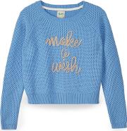 Blue Make A Wish Knitted Jumper