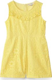 Girl Yellow Bright Lace Playsuit