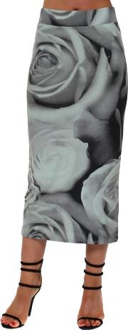 Pearle Photo Rose Midi Skirt In Silt 