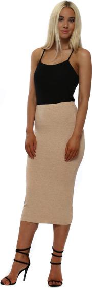 Sherbet Melange Petula Jersey Midi Skirt 