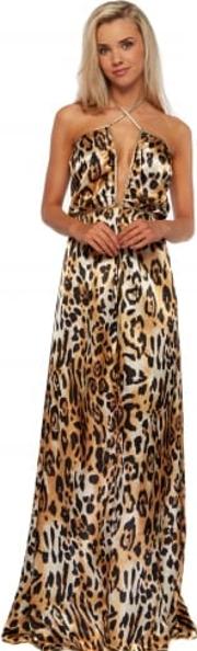 Leopard Print One Night In Paris Gold Ties Maxi Dress 