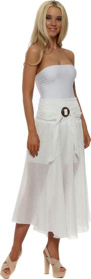 White Belted Skirt 