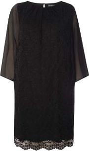 Billie & Blossom Curve Black Lace Kimono Dress
