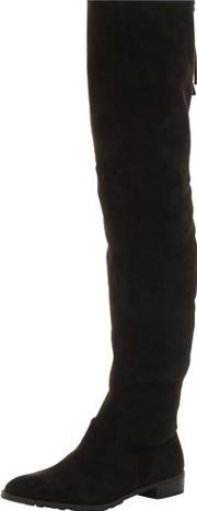 London Rebel Suede Effect Thigh High Boots