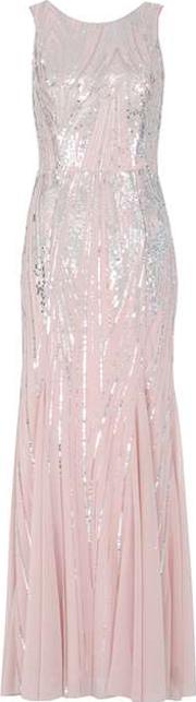 Quiz Pink Sequin Fishtail Maxi Dress