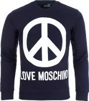 Peace Sign Sweater In Navy 
