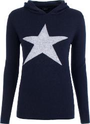 Star Cashmere Mix Hoody In Navy 