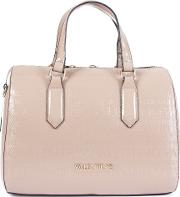 Clove Glossy Bowling Bag In Taupe 