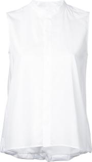 Band Collar Shirt Women Cotton 36, Women's, White