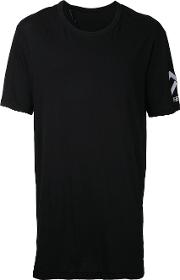 Cross Print T Shirt Men Cotton S, Black
