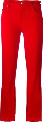 Cropped Jeans Women Cottonpolyesterspandexelastane 31, Red