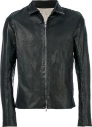 A Diciannoveventitre Slim Fit Leather Jacket Men Horse Leather 50, Black 